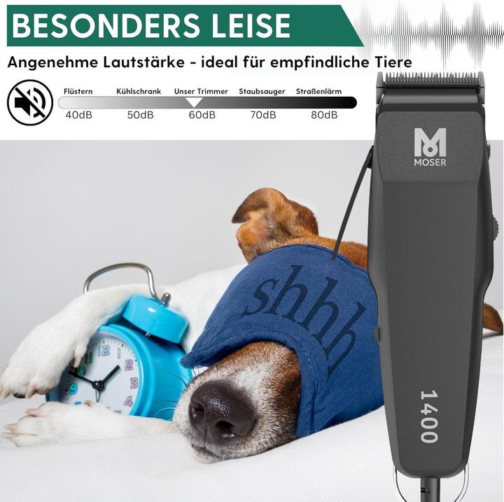 Actual product image Agrarzone Moser 1400 with push-on comb set (Cat, Dog)