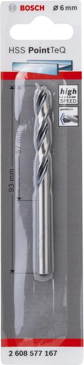 Actual product image Bosch Professional Zubehör Metal twist drill HSS PointTeQ, DIN 338, 6.0 mm, pack of 1 (6.0 millimetre)