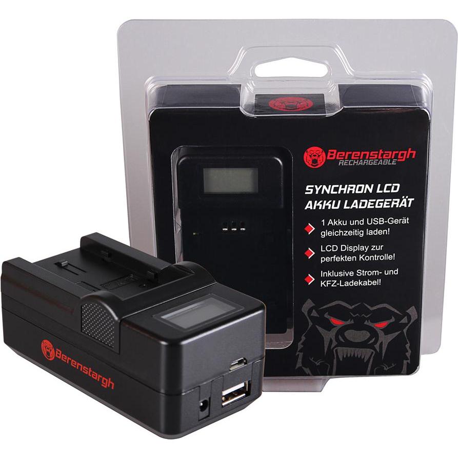 Berenstargh Synchron USB Ladegerät f. JVC BN-VF808U GR-D DRD818 DR-D818 GRD720 GR-D720 GRD720E (Caricabatterie per fotocamere), Alimentatore fotocamer