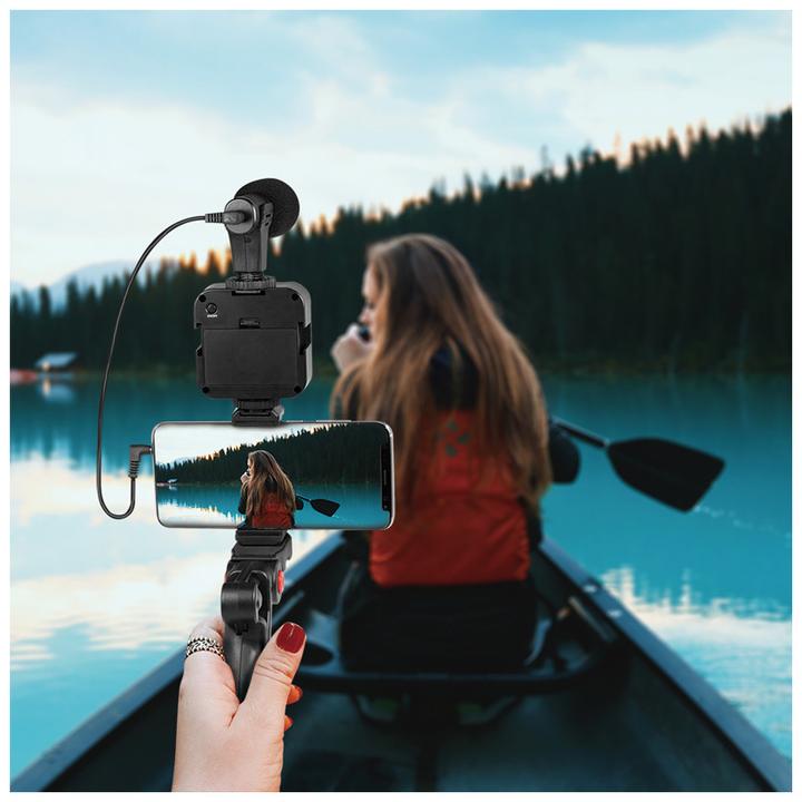 Image du produit LogiLink Kit vlogger avec lumière LED, microphone + trépied, pour smartphones 4,77