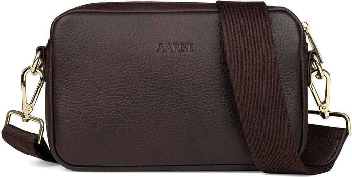 Aarni Crossbody Bag -olkalaukku, ruskea, kultainen vetoketju