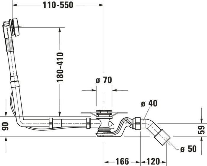 Actual product image Duravit QUADROVAL waste/overflow fitting chrome (Overflow set, 1/2")
