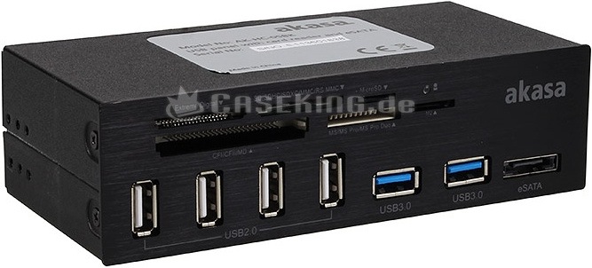 Produktbild Akasa AK-HC-05BK Internal 6-Port Card Reader 5,25 - black (eSATA)