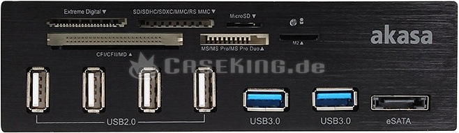 Produktbild Akasa AK-HC-05BK Internal 6-Port Card Reader 5,25 - black (eSATA)