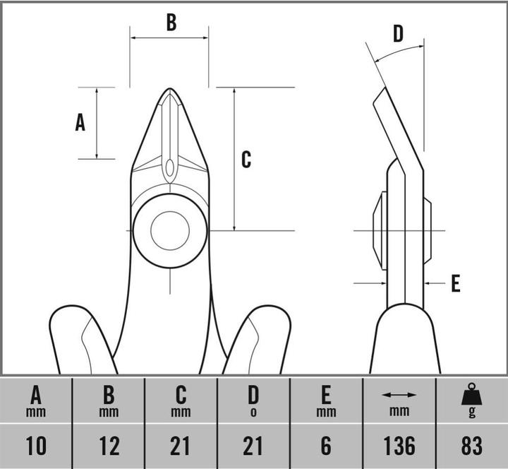 Produktbild C.K Magma ESD Printzange ohne Facette 13 (136 mm)