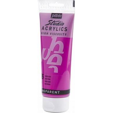 Pebeo, Künstlerfarbe + Bastelfarbe, Studio Acrylics feine Acrylfarben (Azo Rosa, 100 ml)