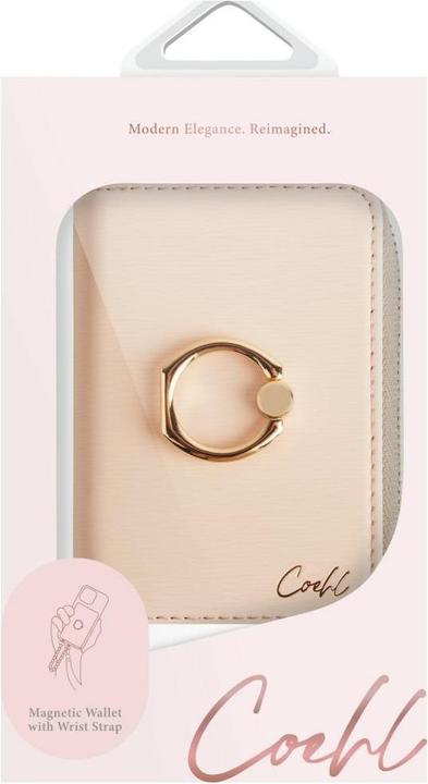 Actual product image Uniq Magnetic Wallet set + hand strap Coehl Mirelle MagSafe pink