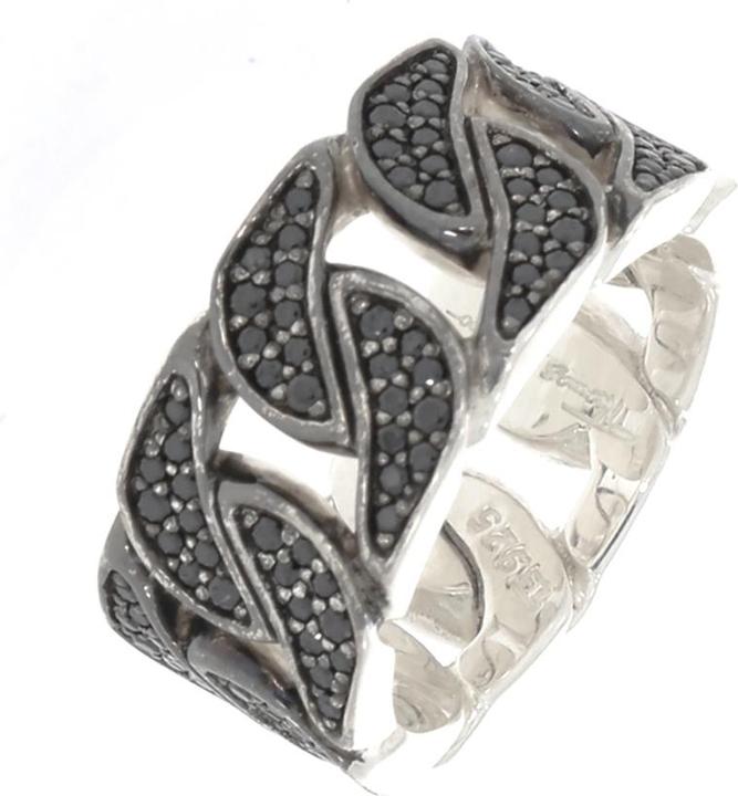 Produktbild Thomas Sabo Ring Glieder mit schwarzen Zirkonia TR1932-051-11 (54, 925 Silber)