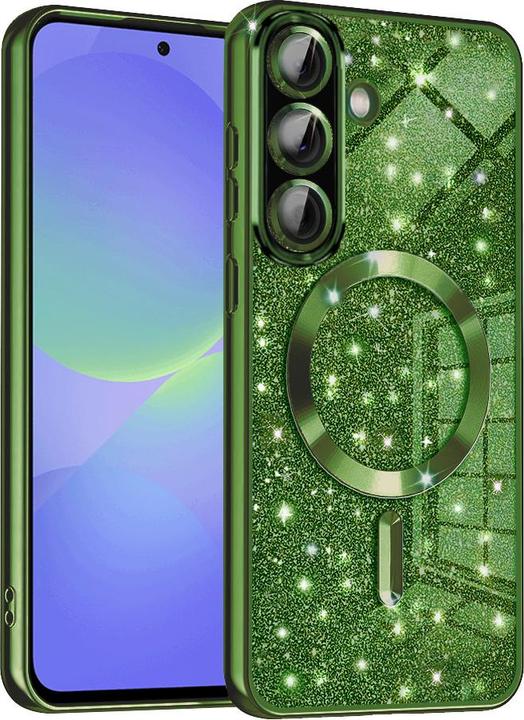 Actual product image Techsuit - Luxury Glitter MagSafe - Samsung Galaxy A36 5G / A56 5G - Deep Green (Samsung Galaxy A56 5G)