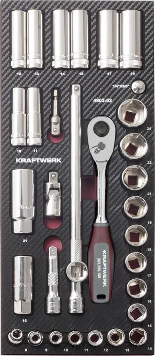 Actual product image Kraftwerk Eva3 socket spanner set (3/8")