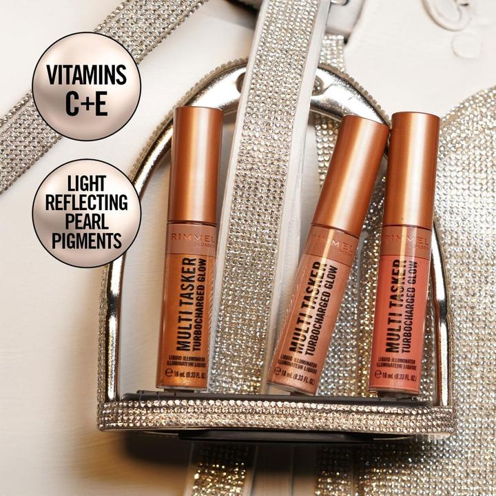 Immagine prodotto Rimmel London Illuminante Liquido Glow Turbo Multi Tasker (005, Iconico come sempre, Highlighter, 10 ml)
