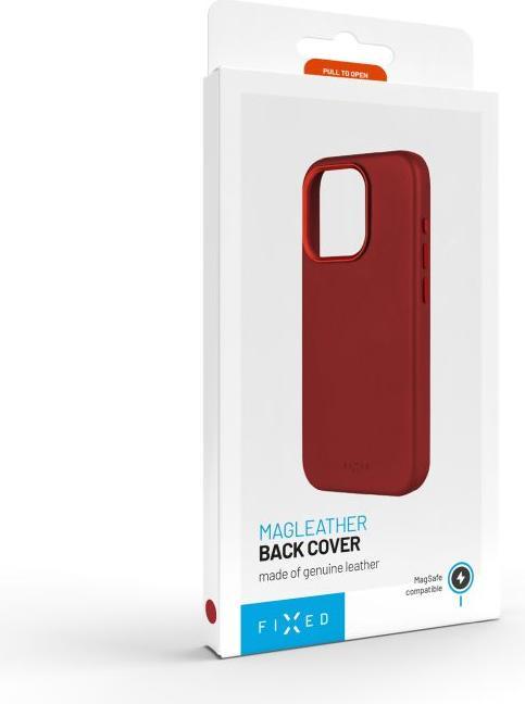 Produktbild Fixed Fixiertes MagLeather | Rückseite | Apfel | iPhone 16 Plus | Leder | Rot (Apple iPhone 16 Plus)