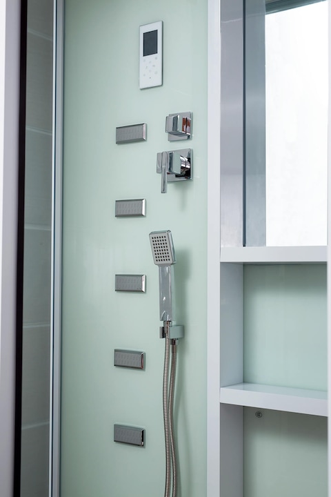 Produktbild Home Deluxe Dampfdusche mit Wasserfall und Dampfsauna LUXUS XL, 120x90 cm - Weiss