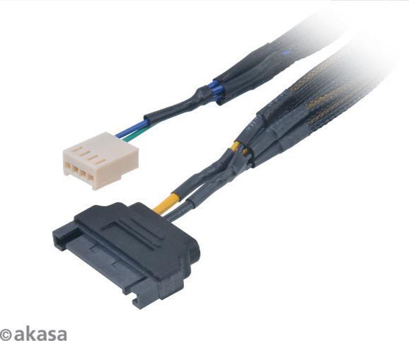 Produktbild Akasa Flexa FP5S PWM Verteiler-Kabel (5 Lüfter) - gesleevt (45 cm, 4 pin PWM, SATA)