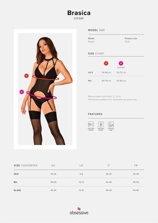 Image du produit Obsessive Corsé porte-jarretelles Brasica - Noir (M, L)