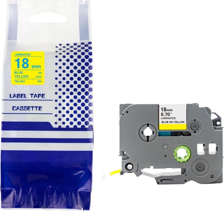 Produktbild Hermex Alternatives Etikettenband zu Brother TZe-643 Beschriftungsband (1.80 cm, Mehrfarbig)