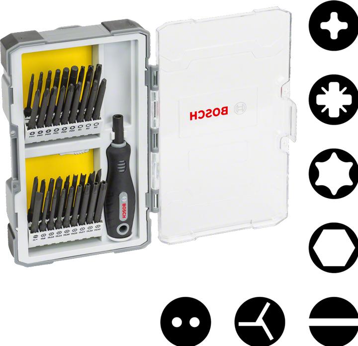 Image du produit Bosch Professional Zubehör Schrauberbit-Set (Cruciforme Pozidriv PZ, Embout carré femelle, Spanner Head à deux trous, Tri-Wing)