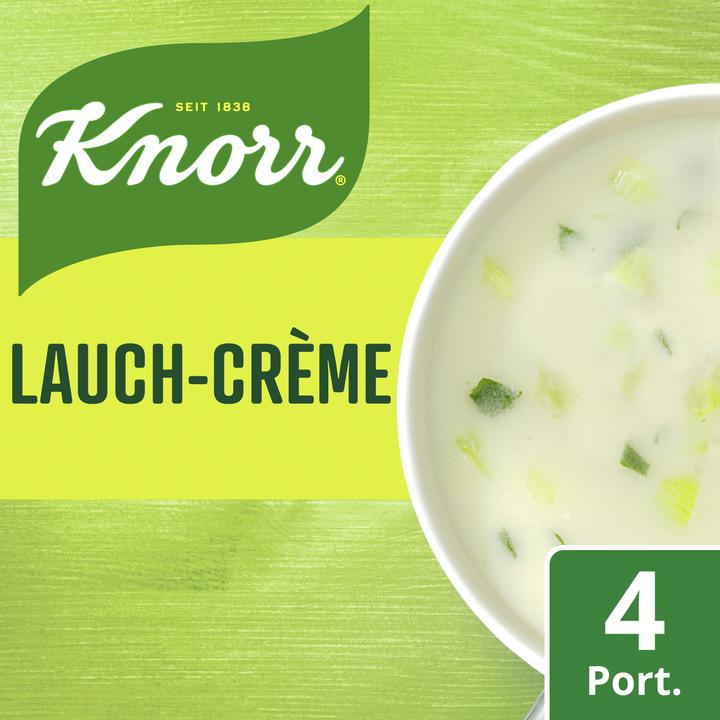 Actual product image Knorr Leek cream soup bag, creamy soup with fine pieces of leek