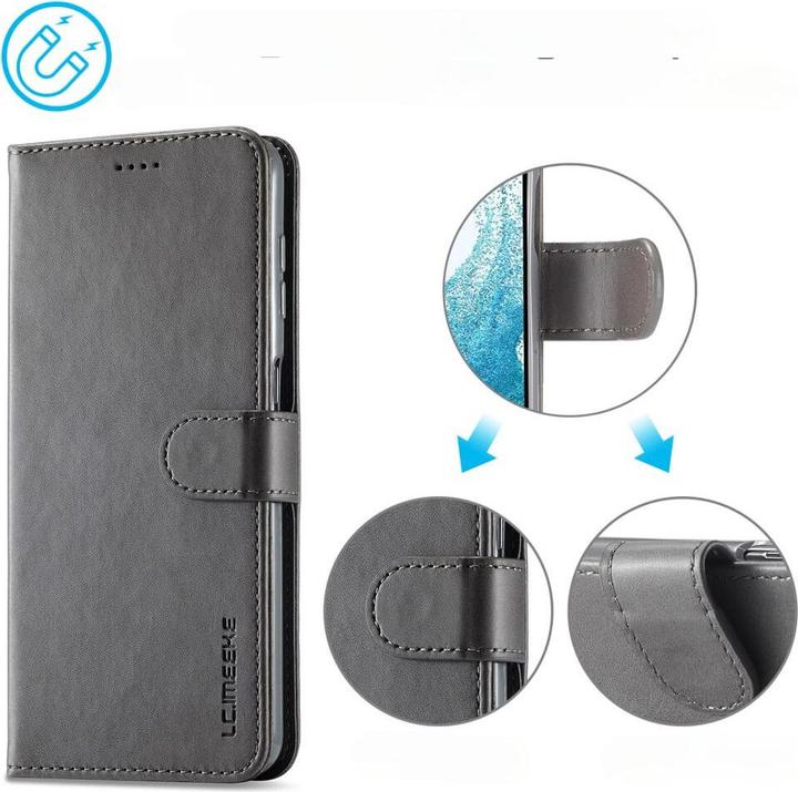 Produktbild LC.Imeeke Galaxy A35 - Leder Etui Hülle grau (Samsung Galaxy A35)