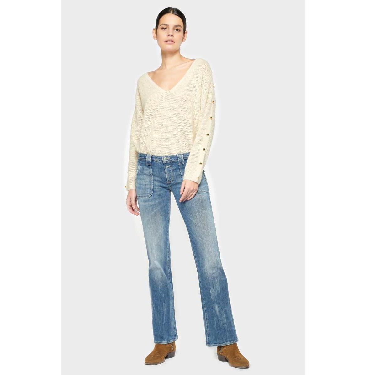 Thumbnail - Le Temps Des Cerises, Damen, Jeans, schlaghosen für damen n°4, Blau, (32)