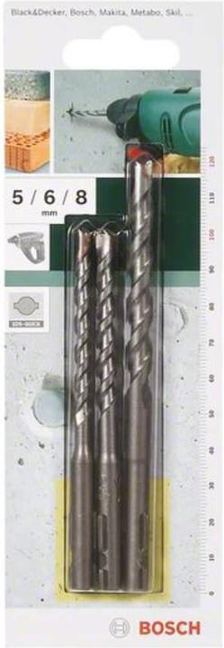 Produktbild Bosch Zubehör Betonbohrer-Set, 3-teilig, SDS quick, 5 - 8 mm (5 mm, 6 mm, 8 mm)