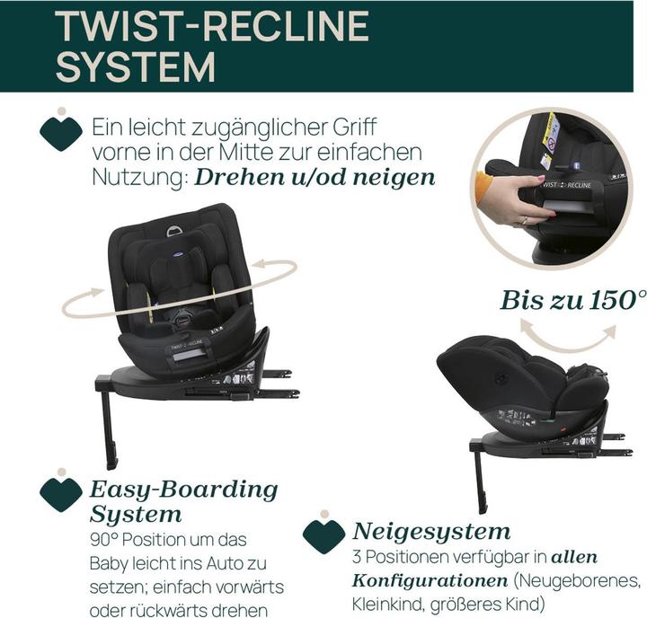 Produktbild Chicco Autositz Twist Recline Everone i-Size (Reboarder, ECE R129/i-Size Norm)