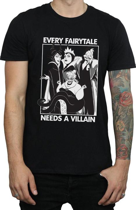 Actual product image Disney Mens Every Fairy Tale Needs A Villain Cotton T-Shirt (XL)