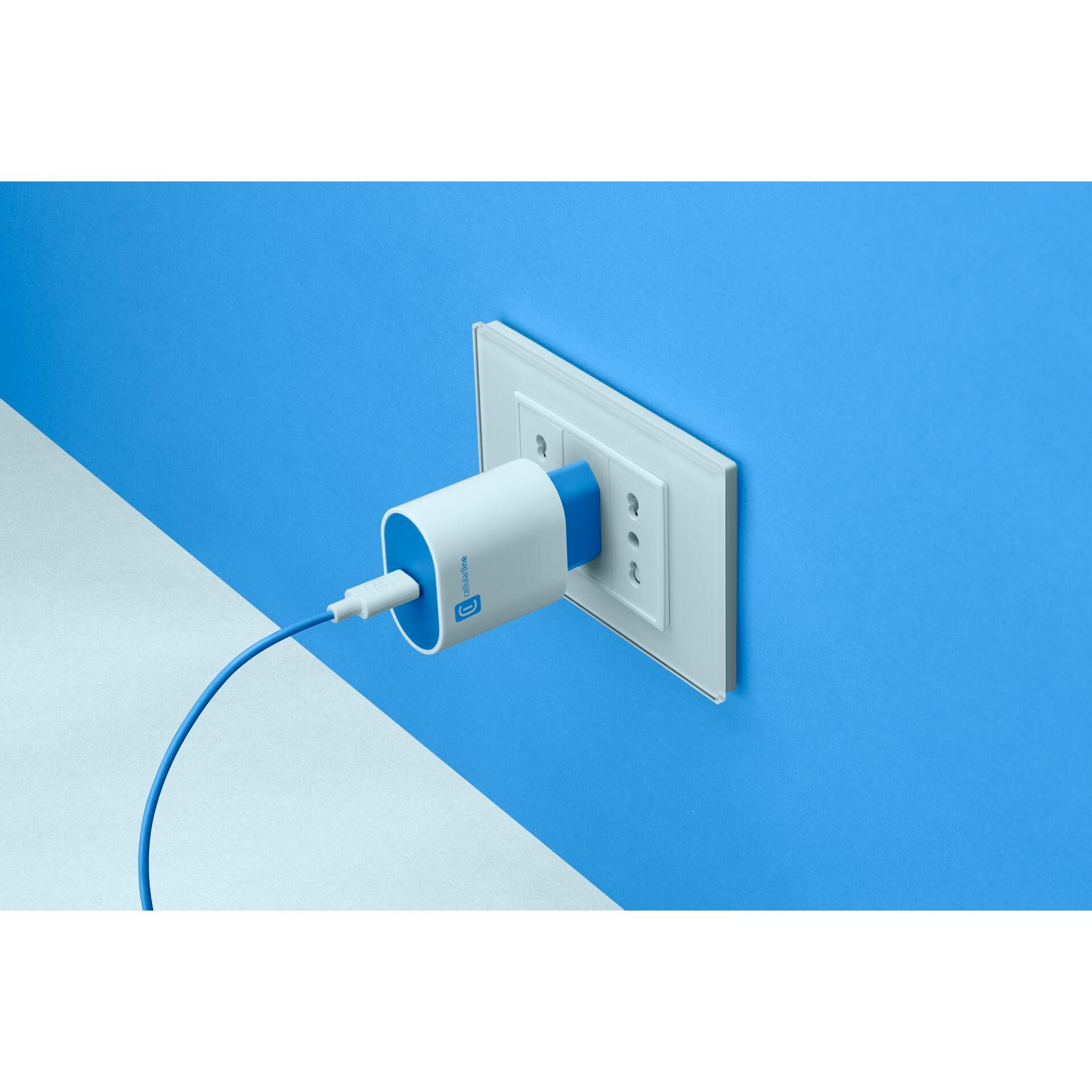 Thumbnail - Cellularline USB-C Charger #Stylecolor - Universal (20 W), USB Ladegerät, Blau