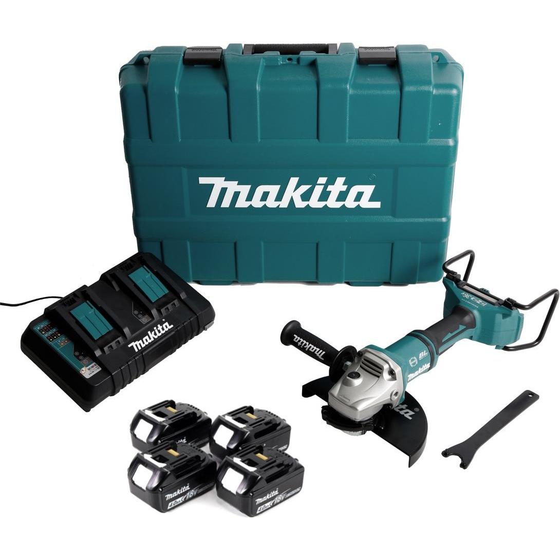 Thumbnail - Makita, Winkelschleifer, DGA 900 PM4KX2 Akku Winkelschleifer 36V ( 2x18V ) 230mm Brushless + 4x Akku 4,0Ah + (230 mm)