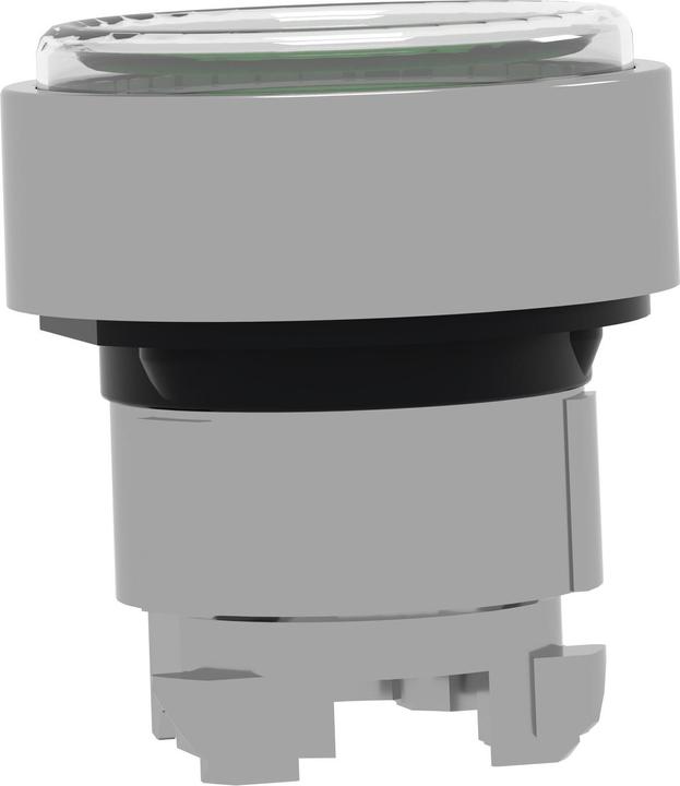 Actual product image Schneider Electric Metal button head with clear silicone membrane and spring return with flat pressure surface