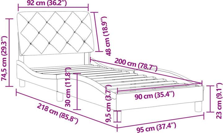 Produktbild vidaXL Bettgestell (100 x 200 cm)
