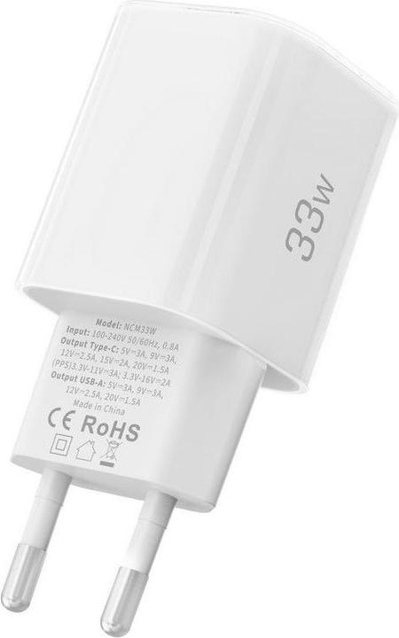 Produktbild Tech-Protect NCM33W 2-port PD33W/QC3.0 wall charger - white (33 W, 2 Ports)