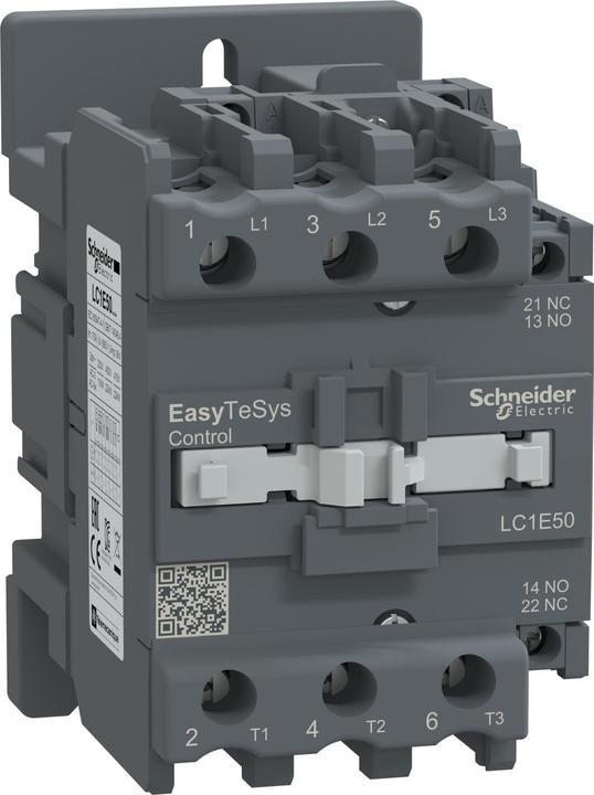 Produktbild Schneider Easy TeSys Leistungsschütz 3P 50A 1NO+1NC 24V AC 50/60Hz LC1E50B7