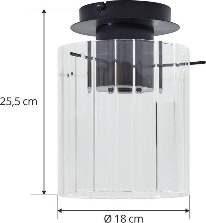 Produktbild Lucande Eirian Deckenleuchte Clear/Black (E27)