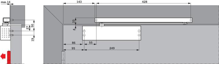 Productafbeelding Dormakaba TS 91 B Contur Ontwerp (Kamerdeur, Interieur)