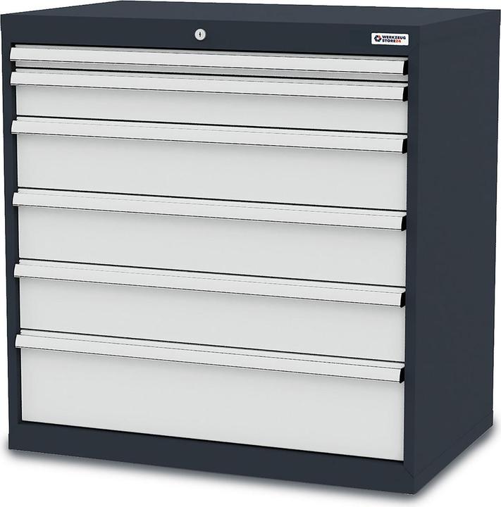 Produktbild Werkzeugstore24 Schubladenschrank Schubladen: 1 x 50 1 x 100 3 x 150 1 x 200 B x T x H 900 x 575 x 920 mm - -100323 (90 cm, 92 cm)