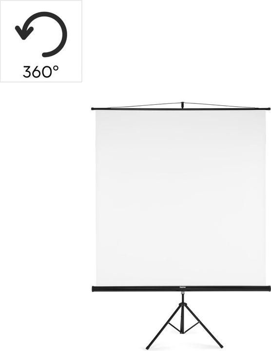Actual product image Hama Screen with tripod, 180 x 180 cm, 2in1, mobile set, telescopic tube, white (100.39", 1:1)
