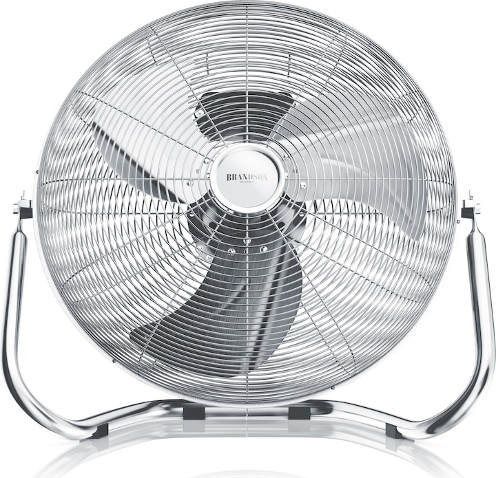 Produktbild Brandson Windmaschine 30cm Ø, Ventilator im Retro Stil, Bodenventilator, hoher Luftdurchsatz, silber (66 dB)