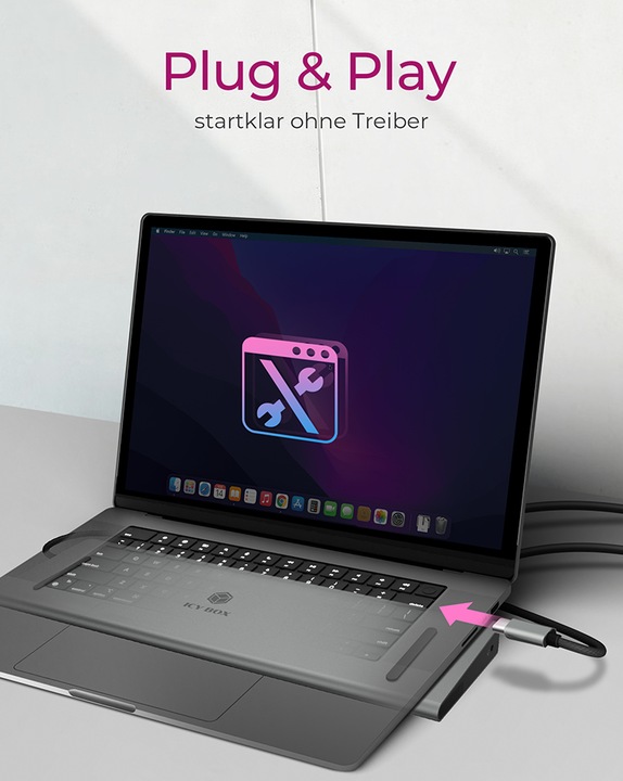 Actual product image Icy Box IB-DK2106-C (USB-C, 1 Ports)