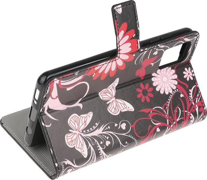 Produktbild Cover-Discount Galaxy A52 - Leder Hülle Schmetterling schwarz (Samsung Galaxy A52)