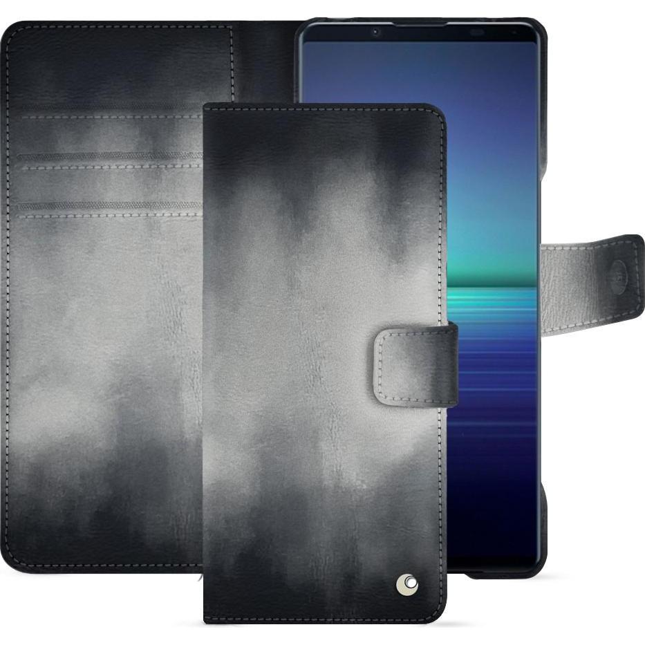Noreve Lederschutzhülle Sony Xperia 1 V (Sony Xperia 1 V), Smartphone Hülle, Grau
