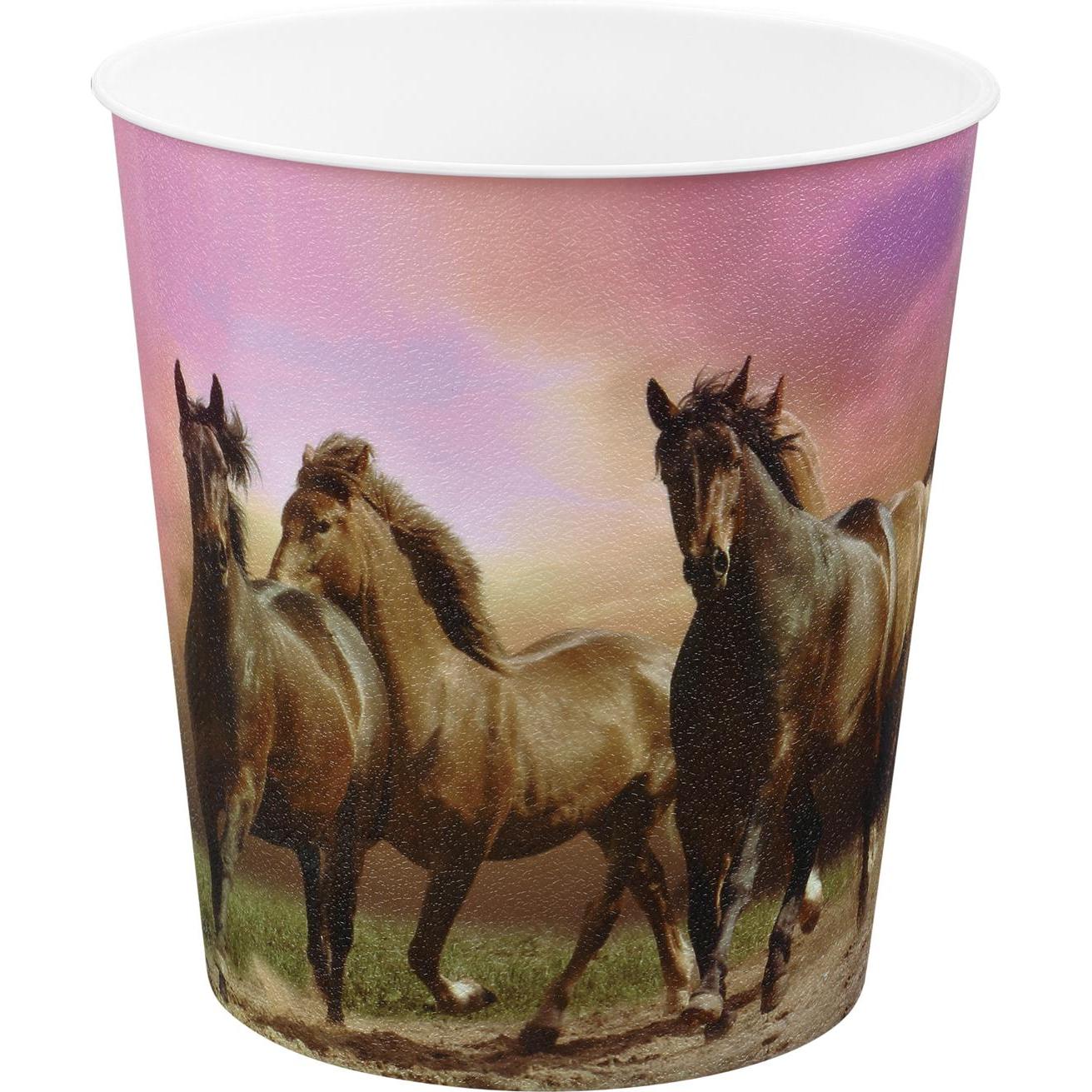 Idena PP papierbak 9 liter, paarden, Vuilnisbak, Veelkleurig