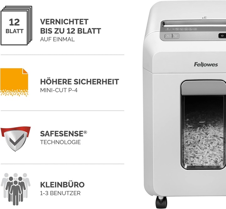 Immagine prodotto Fellowes Powershred® 12Ms Mini trituratore di particelle (Taglio delle particelle)