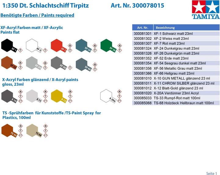 Actual product image Tamiya Tirpitz