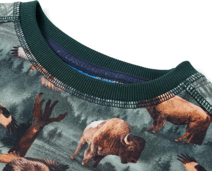 Immagine prodotto VidaXL Felpa da bambino verde scuro 140,Materiale: 95 % cotone (140)