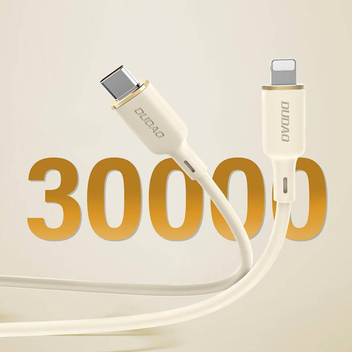 Image du produit Dudao Câble L7SF 2en1 USB-C - USB-C / Lightning 100W 1,2m - beige (1.20 m, 100 W)