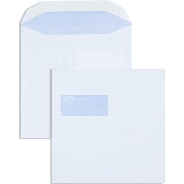 Blanke, Briefumschlag, Briefumschläge 220x220mm 100g/qm gummiert Fenster VE=100 Stück weiss (100 x)