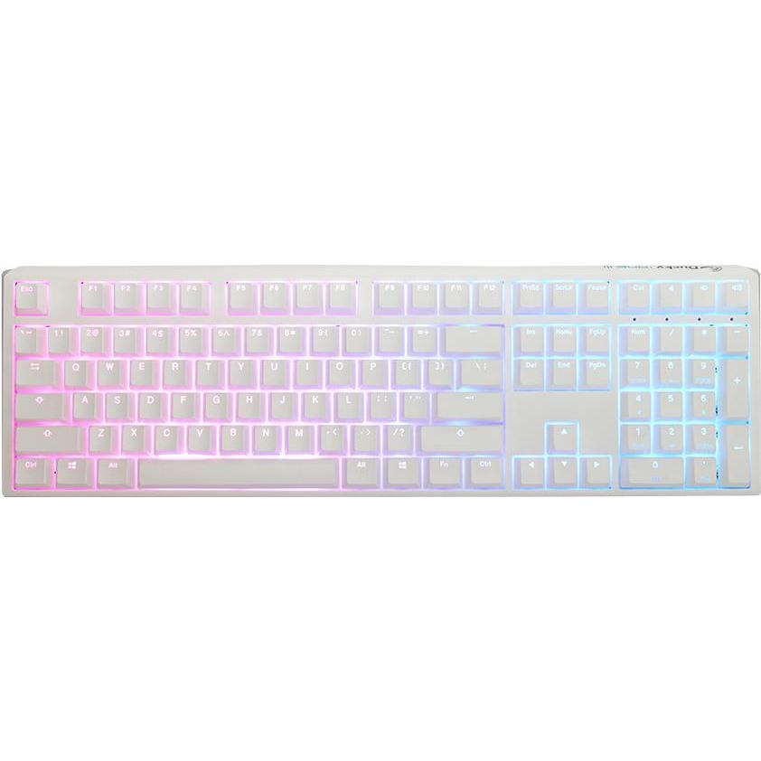 Ducky One 3 Classic Pure White Gaming Tastatur, RGB LED - MX-Speed-Silver (DE, Kabelgebunden), Tastatur, Weiss