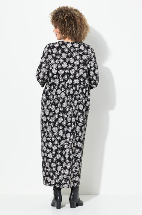 Produktbild Ulla Popken Jersey-Midikleid, Pusteblumen, Rundhals, 3/4-Arm (54)