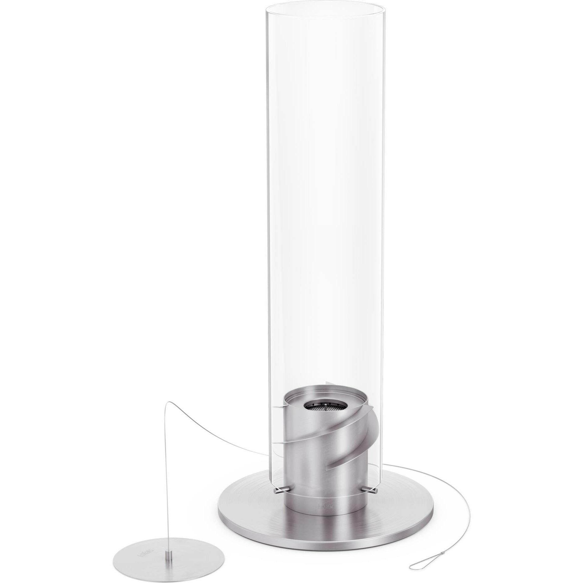 Höfats, Stufa elettrica + Camino a bioetanolo, SPIN 1200 Tavolo fuoco argento